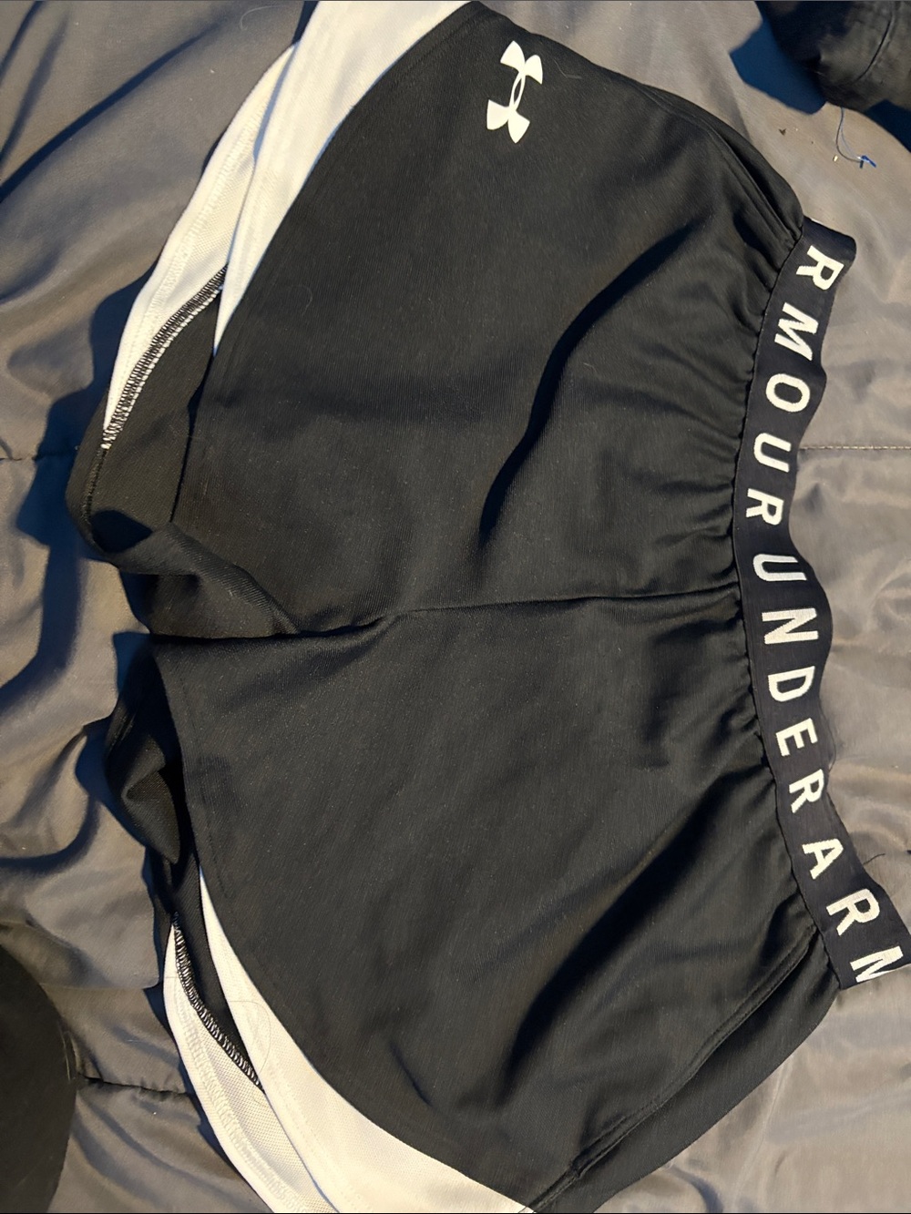 Under Armour Black Women’s Athletic Shorts with White Logo